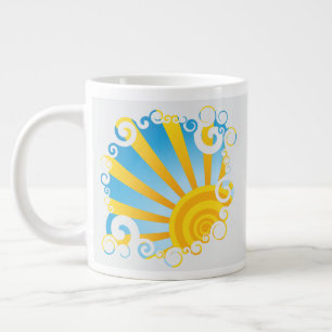 Draaiende Wolken Boven Zon Explosie Grote Koffiekop