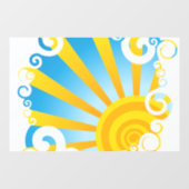 Draaiende Wolken Boven Zon Explosie Raamsticker (Vel)