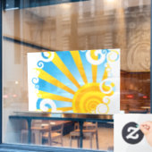 Draaiende Wolken Boven Zon Explosie Raamsticker (Cafe Raam)