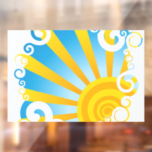 Draaiende Wolken Boven Zon Explosie Raamsticker