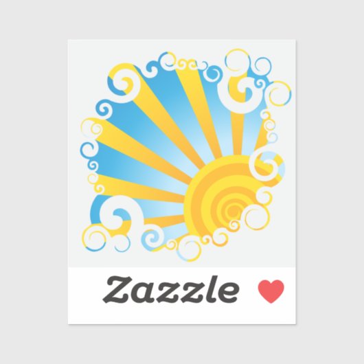 Draaiende Wolken Boven Zon Explosie Sticker (Vel)