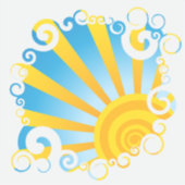 Draaiende Wolken Boven Zon Explosie Sticker (Voorkant)