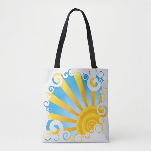 Draaiende Wolken Boven Zon Explosie Tote Bag (Voorkant)