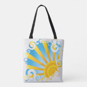 Draaiende Wolken Boven Zon Explosie Tote Bag (Achterkant)