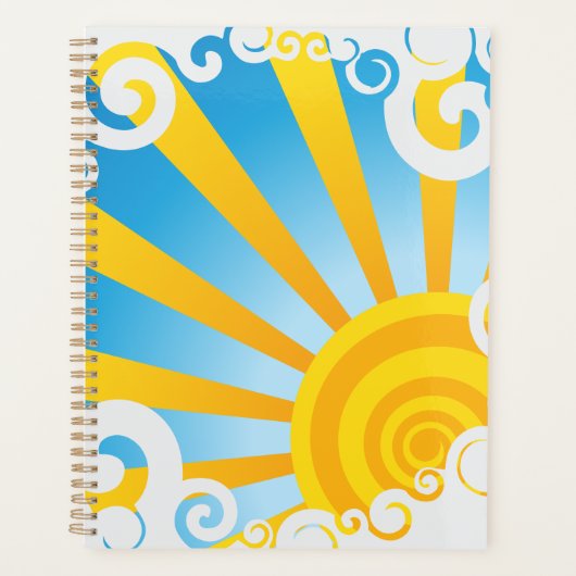 Draaiende Wolken Boven Zonne Uitbarsting Planner (Voorkant)
