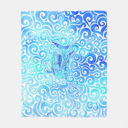 draaierhaai fleece deken (Voorkant)