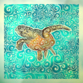 draaierige Zee-schildpad Raamsticker (Vel 3)