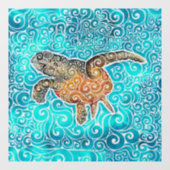 draaierige Zee-schildpad Raamsticker (Vel)