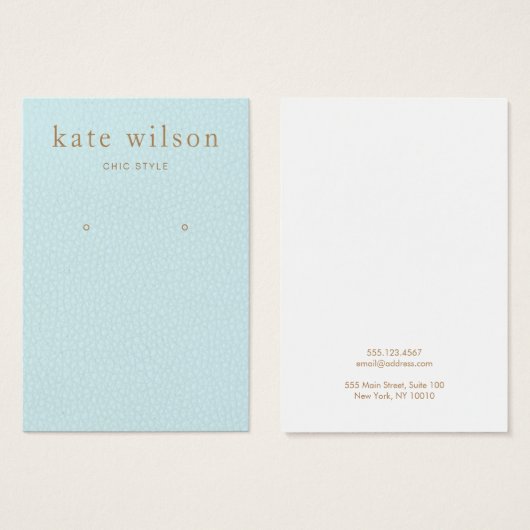 Draaikleder (afbeelding) met turquoise-kaart visitekaartje (Voorkant /achterkant)