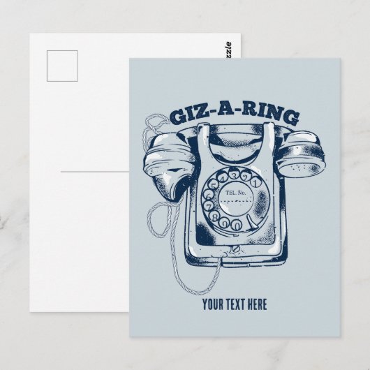 Draaiknop blauw briefkaart (Voorkant / Achterkant)