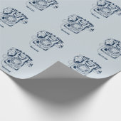 Draaiknop blauw cadeaupapier (Hoek)