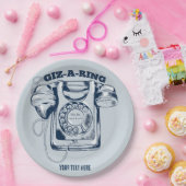 Draaiknop blauw papieren bordje (Feest)