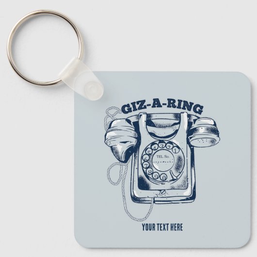 Draaiknop blauw sleutelhanger (Voorkant)