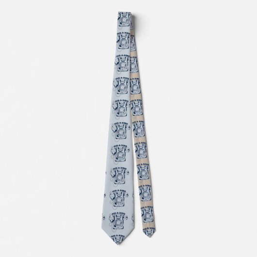 Draaiknop blauw stropdas (Voorkant)