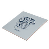 Draaiknop blauw tegeltje (Zijkant)