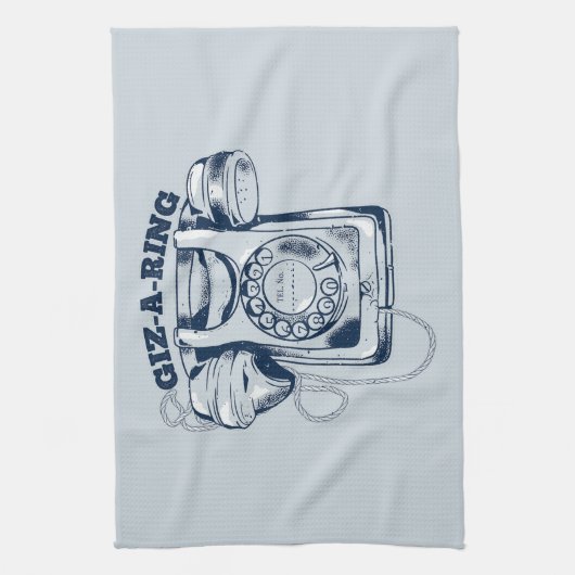 Draaiknop blauw theedoek