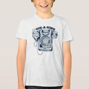 Draaiknop blauw Tri-Blend shirt