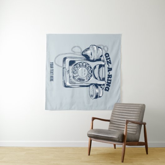 Draaiknop blauw wandkleed (In Situ (horizontaal))