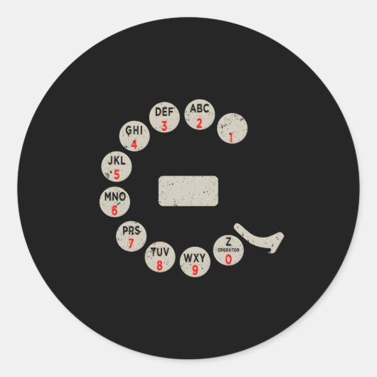 Draaiknop Oude telefoonnummers Ronde Sticker (Voorkant)