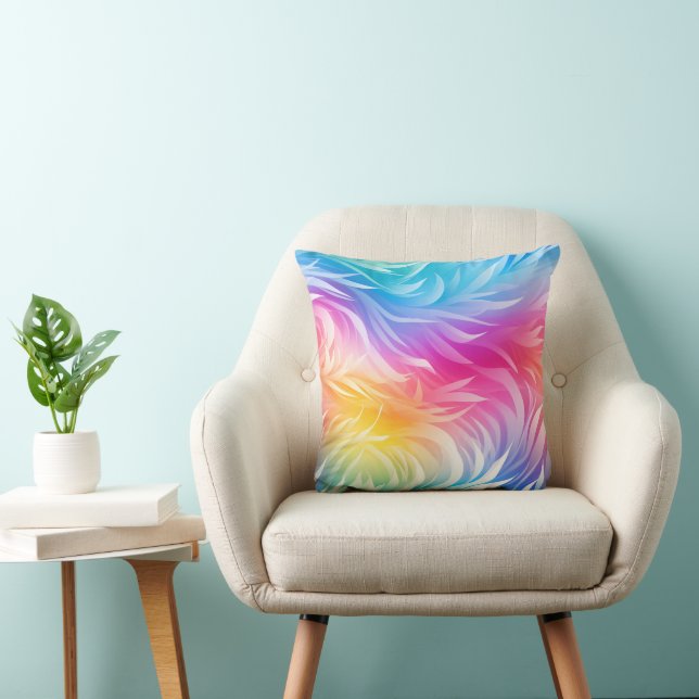 Draaikolk Regenboog Abstracte Worp Kussen (Stoel)