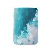 Draaikolk Turquoise Golven Abstracte Oceaangolfkun Badmat (Voorkant Verticaal)
