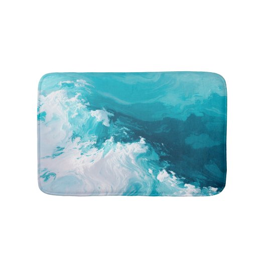 Draaikolk Turquoise Golven Abstracte Oceaangolfkun Badmat (Voorkant)