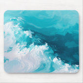 Draaikolk Turquoise Golven Abstracte Oceaangolfkun Muismat (Voorkant)