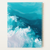 Draaikolk Turquoise Golven Abstracte Oceaangolfkun Planner (Achterkant)