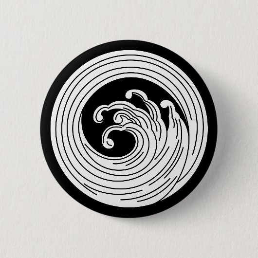 Draaikolkachtige golfcirkel ronde button 5,7 cm (Voorkant)