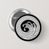 Draaikolkachtige golfcirkel ronde button 5,7 cm (Voorkant /achterkant)