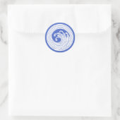 Draaikolkachtige golfcirkel ronde sticker (Tas)
