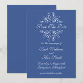 Draaikolken in Blauwe Save The Date (Voorkant / Achterkant)