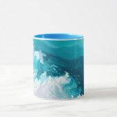 Draaikolken Turquoise Golven Abstracte Oceaangolfk Mok (Midden)
