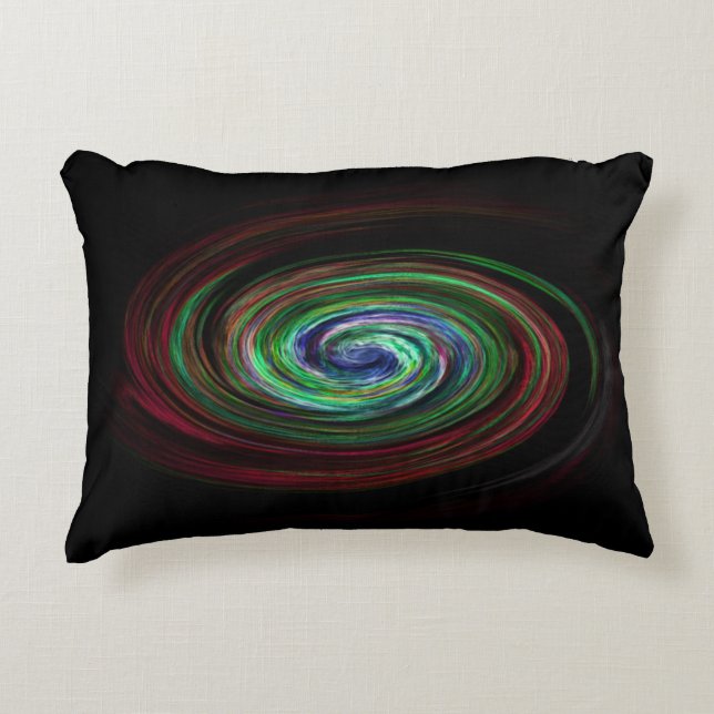 Draaikolkstelsel Cool Abstract Zwart Accent Kussen (Voorkant)