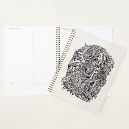 Draaikop, inkttekening planner (Display)