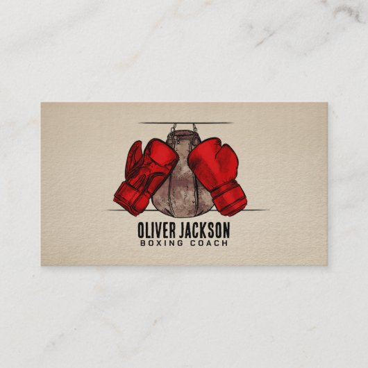 Draaikruis handschoenen en zaktekening visitekaartje (Voorkant)