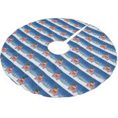 Draaikuiken die rijden op sneeuw kerstboom rok (Gekanteld)