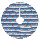 Draaikuiken die rijden op sneeuw kerstboom rok (Voorkant)