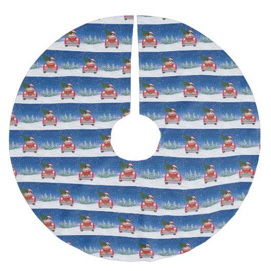 Draaikuiken die rijden op sneeuw kerstboom rok (Voorkant)