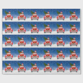 Draaikuiken rijden met sneeuwkerst cadeaupapier (Vlak)