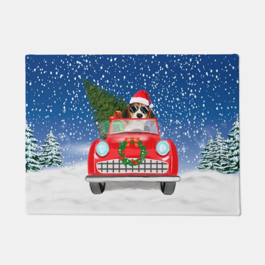 Draaikuiken rijden met sneeuwkerst deurmat (Voorkant)
