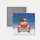 Draaikuiken rijden met sneeuwkerst magneet (Voorkant / Achterkant)