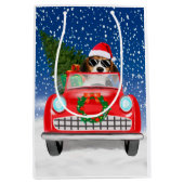 Draaikuiken rijden met sneeuwkerst medium cadeauzakje (Voorkant)