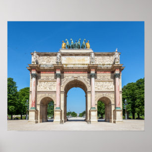 Draaimolen Arc de Triomphe in Parijs, Frankrijk Poster