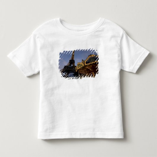 Draaimolen bij de Eiffeltoren in de avond, Kinder Shirts (Voorkant)