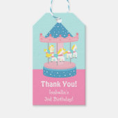 Draaimolen Carrousel Verjaardagsfeest Cadeautags Cadeaulabel (Voorkant)