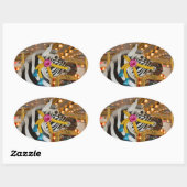draaimolen carrouselrit Zebra Horse Foto Ovale Sticker (Vel)