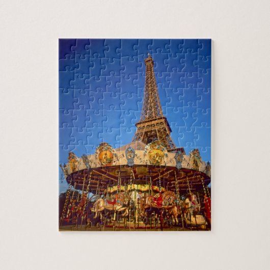 Draaimolen, Eiffeltoren, Parijs, Frankrijk Legpuzzel (Verticaal)