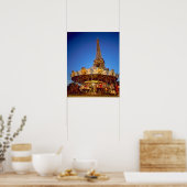 Draaimolen, Eiffeltoren, Parijs, Frankrijk Poster (Keuken)