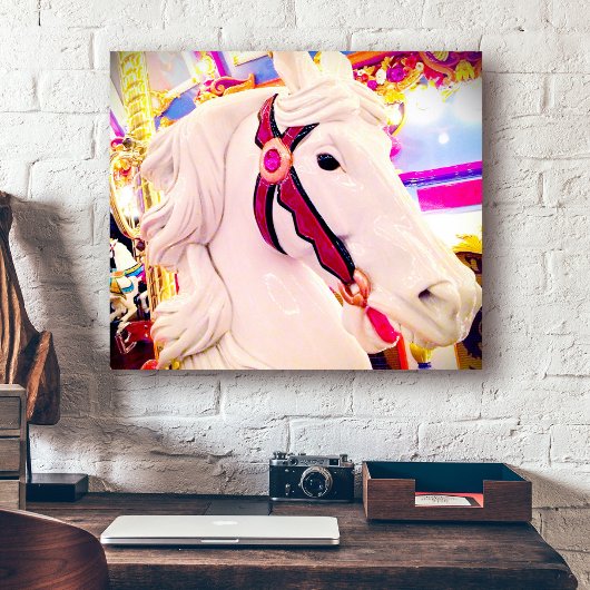 Draaimolen kermis paard vet stijlvol modern foto canvas afdruk